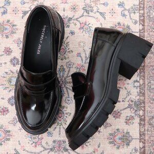 Sincerely Jules Black Patent Chunky Dylan Loafers